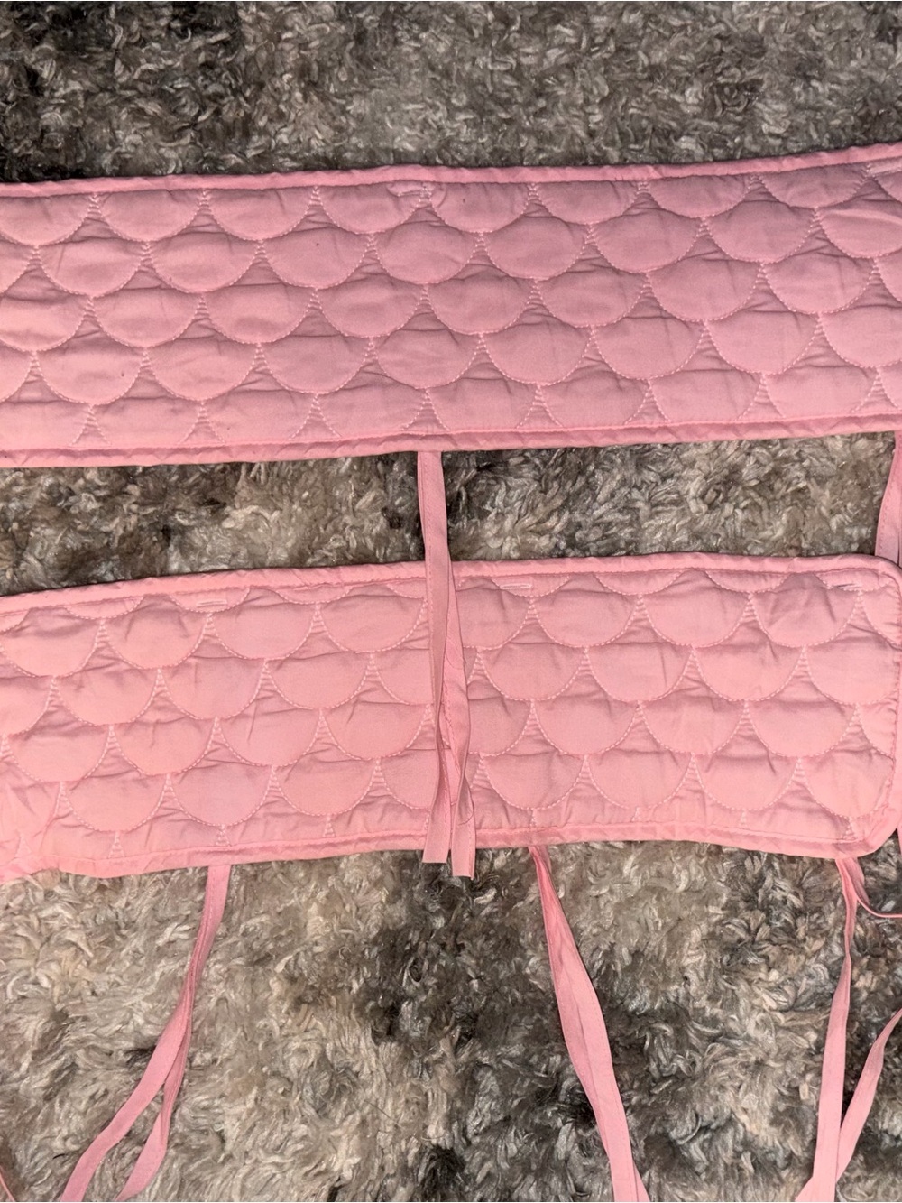 Girls Quilted Pink Bumper Rail Guards